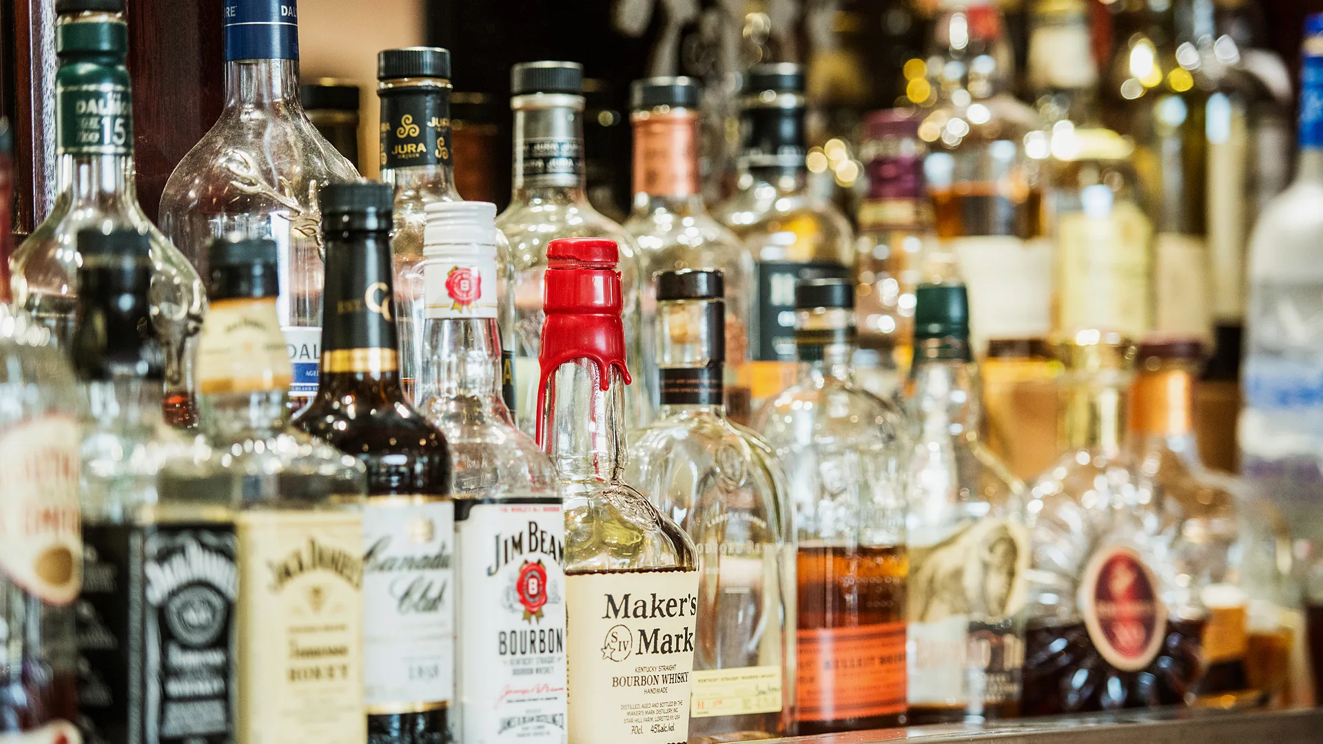 The extensive range of drinks on offer at The Burgundy Bar. 